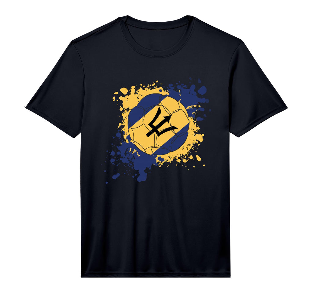 Soccer Ball Flag Barbados Performance T-Shirt - Graphic Print Unisex