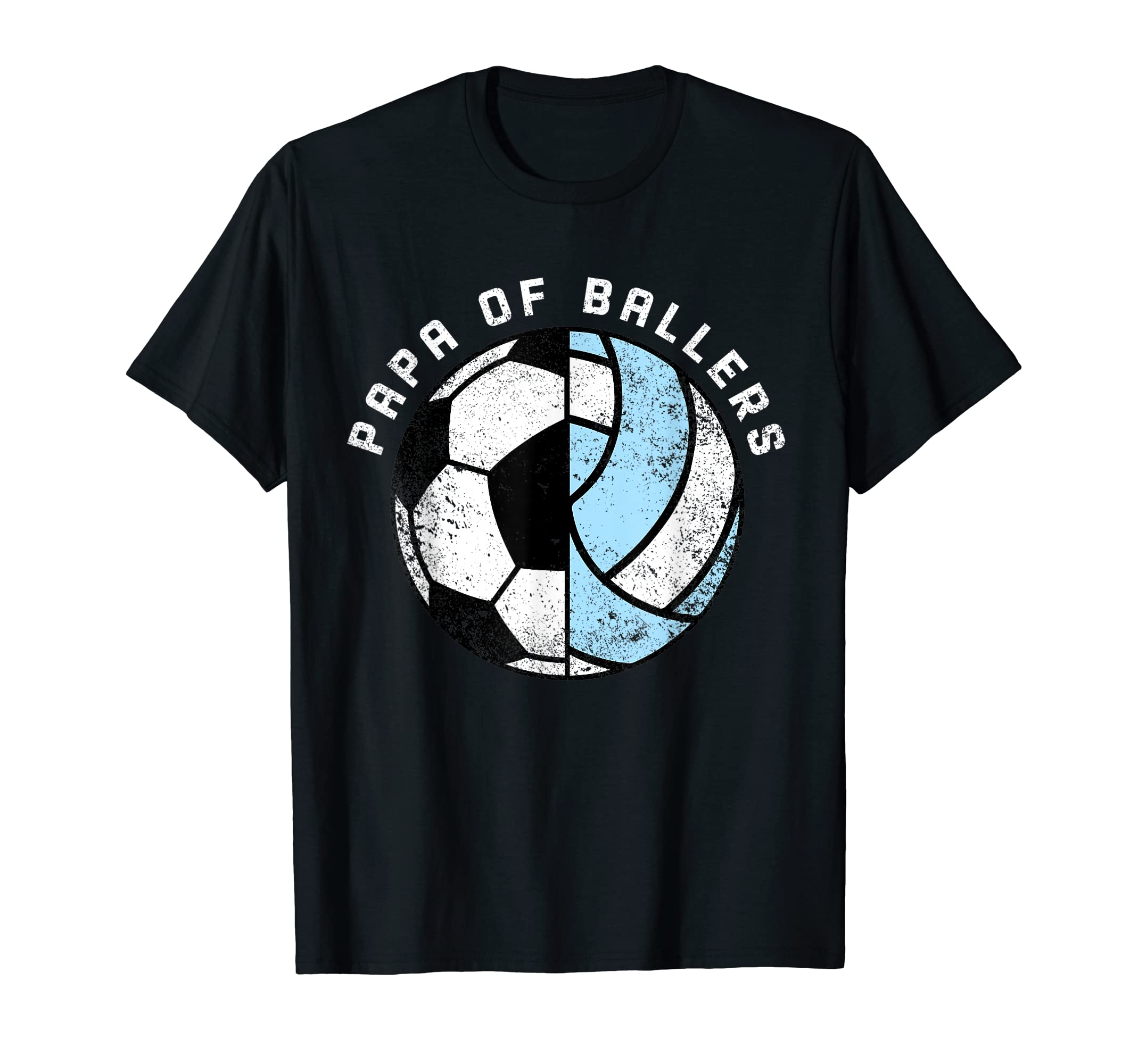 Mens Papa Ballers Funny Soccer T-Shirt - Unique Graphic Men Women