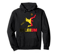 Belgium Football Soccer Game Player Hoodie - Minimalist Print for Adults