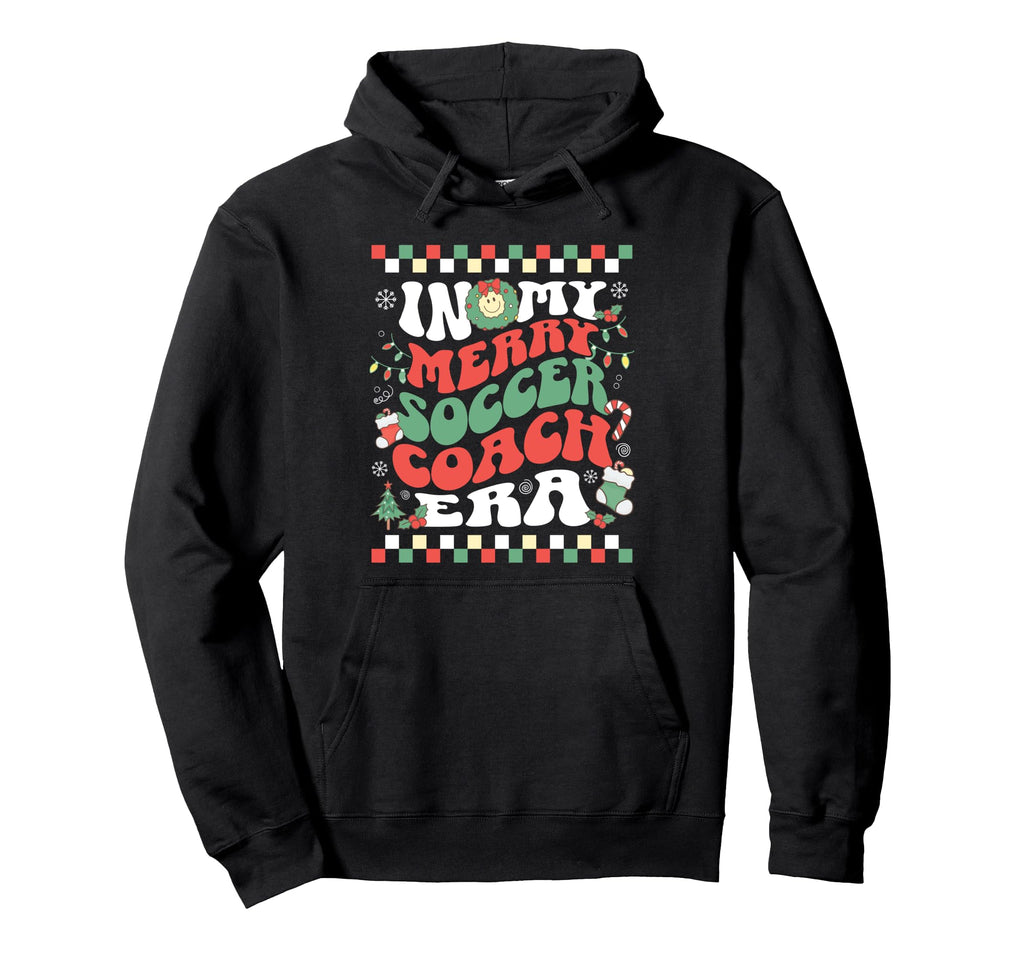 My Merry Soccer Coach Era Groovy Hoodie - Aesthetic Graphic for Adults