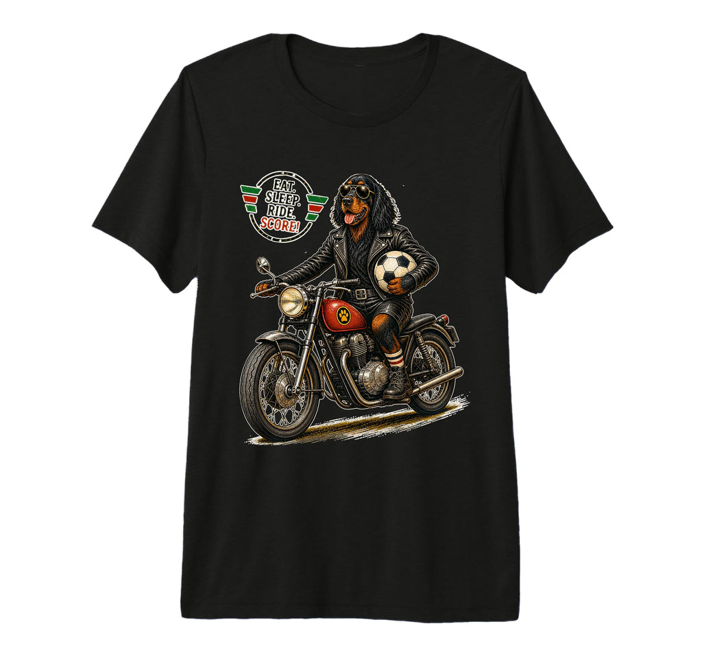 Gordon Setter Ride Motorbike Love T-Shirt - Unique Graphic Men Women