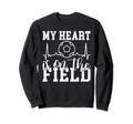 My Heart Is Field Soccer Sweatshirt - Aesthetic Graphic for Adults