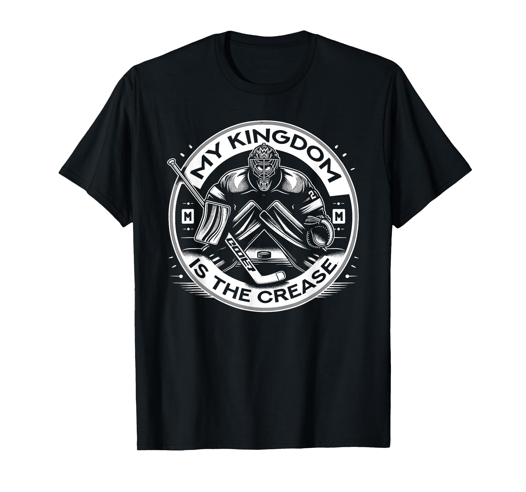 Ice Hockey Goalie Goaltender Keeper T-Shirt - Minimalist Print Men Women