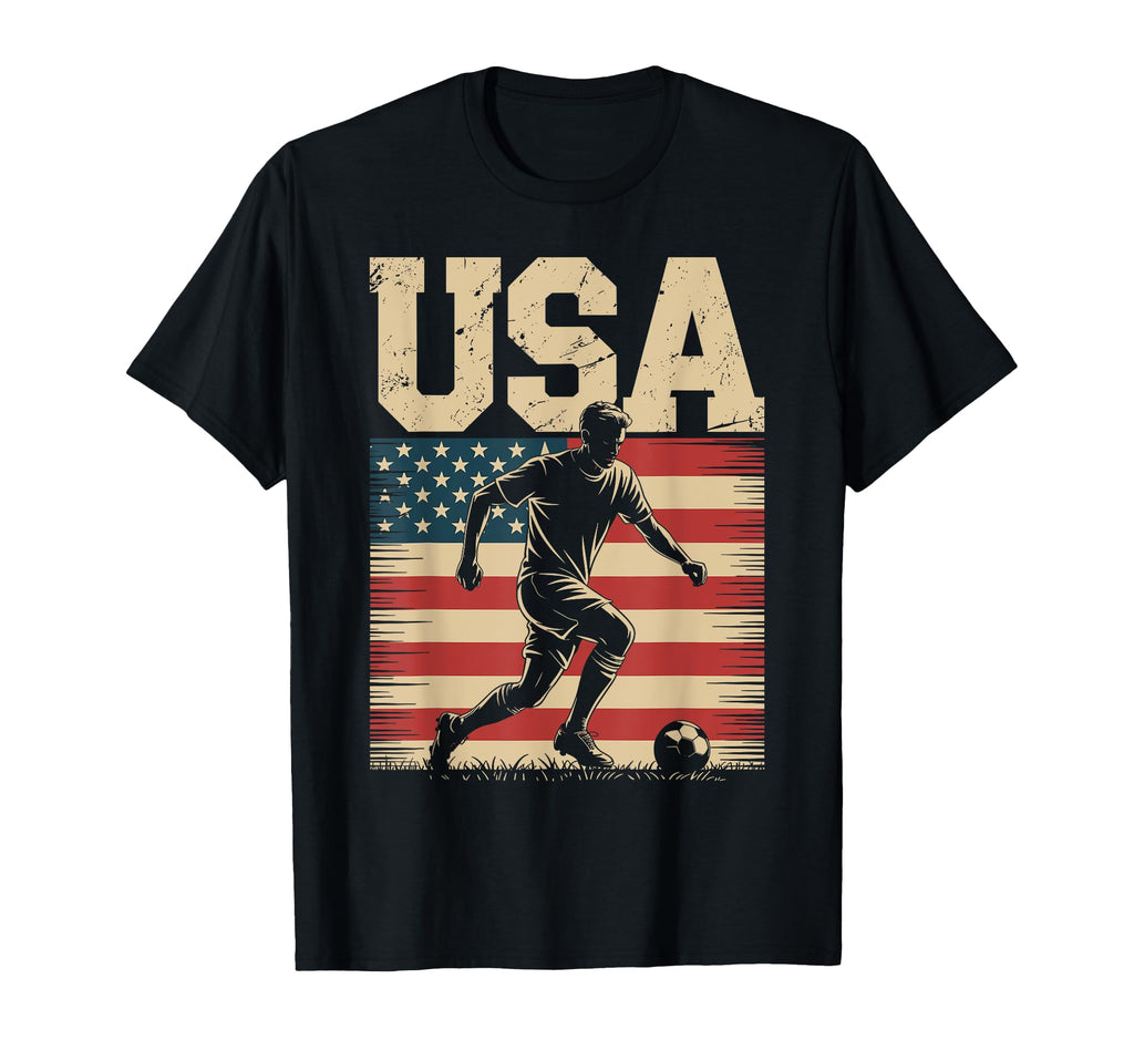 Patriotic Soccer Usa Flag Soccer T-Shirt - Trendy Graphic for Adults
