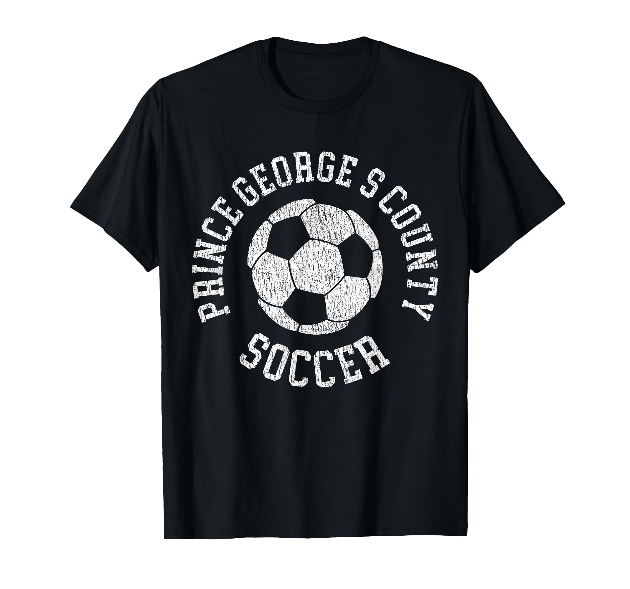 Prince Georges County Soccer Distressed T-Shirt - Unique Graphic Men Women