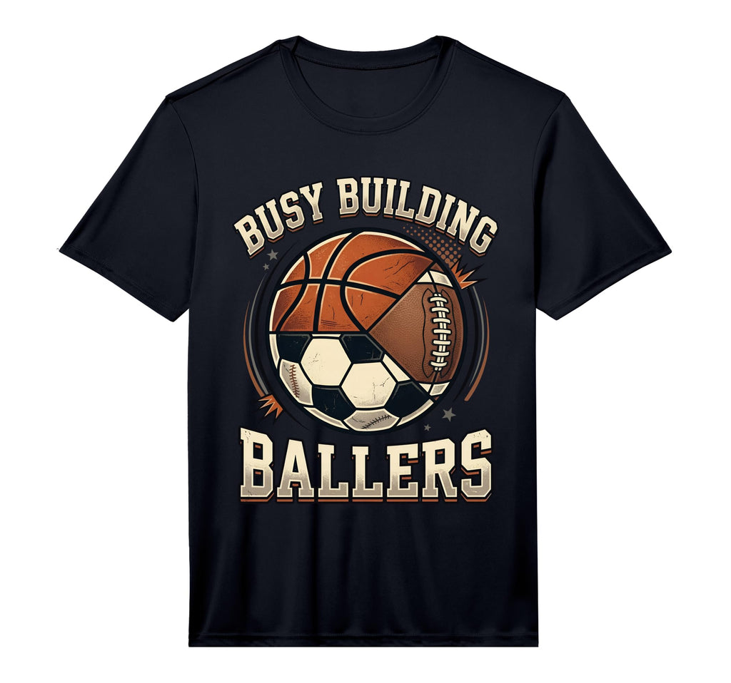 Funny Busy Raising Ballers Football T-Shirt - Graphic Print Men Women