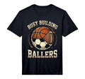 Funny Busy Raising Ballers Football T-Shirt - Graphic Print Men Women