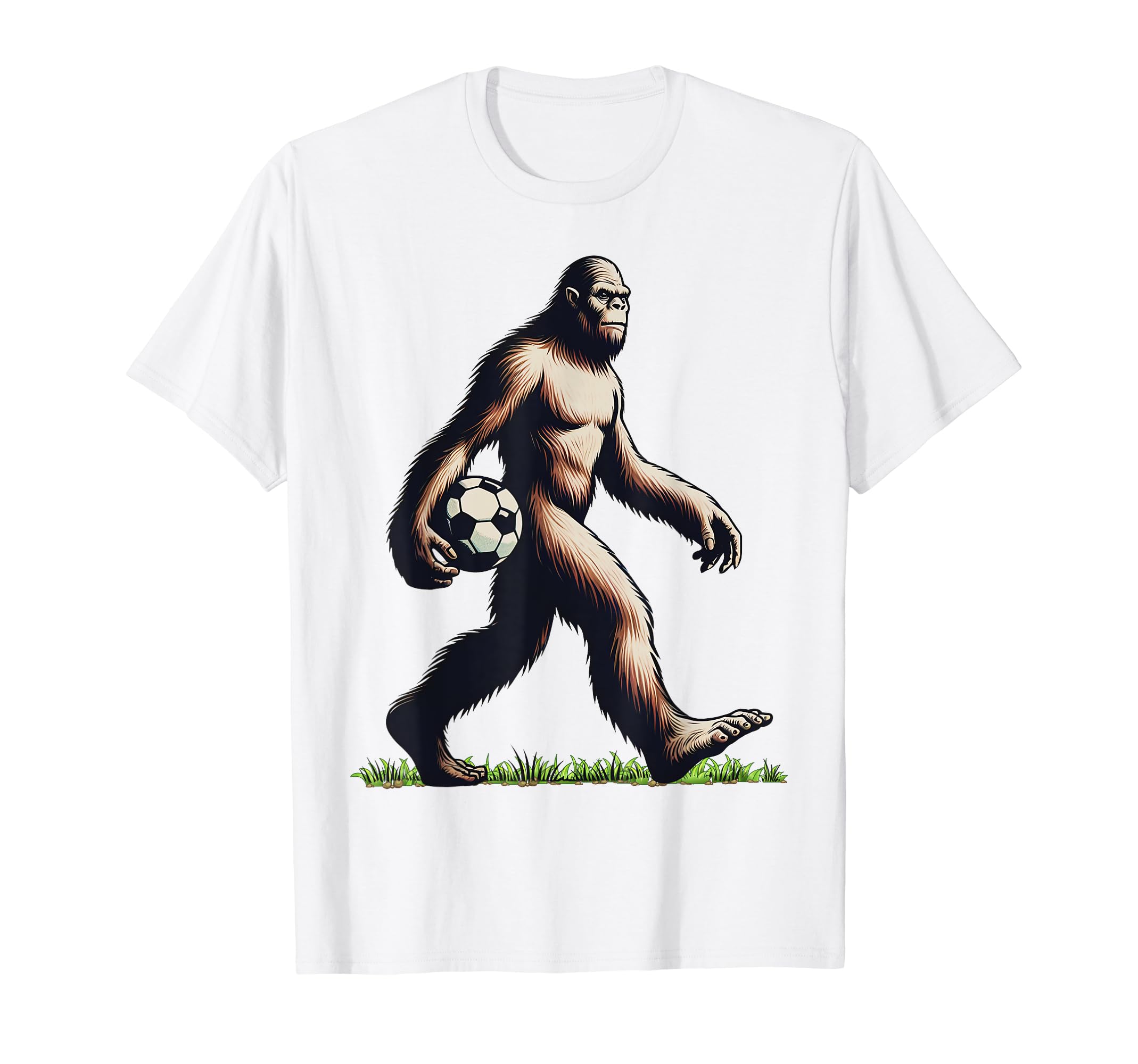 Funny Soccer Bigfoot Funny Sasquatch T-Shirt - Trendy Graphic for Adults