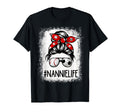 Bleached Nannie Life Soccer Messy Bun T-Shirt - Graphic Print Unisex