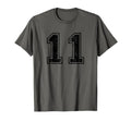 Number 11 Varsity Distressed Sport T-Shirt - Trendy Graphic for Adults