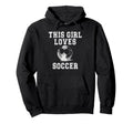 This Loves Soccer Game Day Female Soccer Hoodie - Graphic Print for Adults