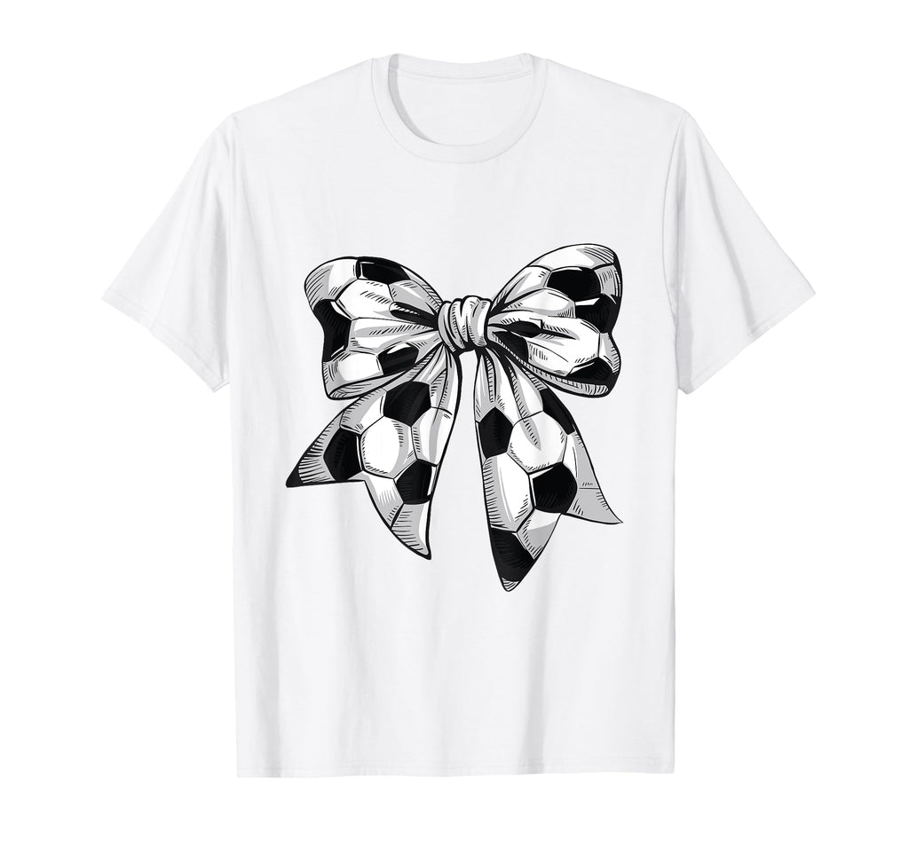 Coquette Bow Soccer Ball Mom Life T-Shirt - Fun Novelty Design for Adults