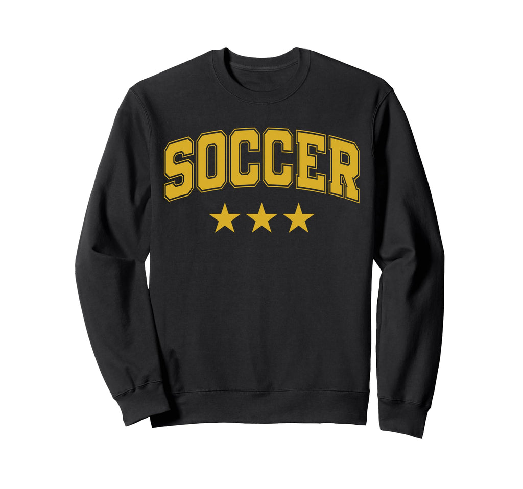 Soccer All Yellow Stars Text Sweatshirt - Minimalist Print Unisex