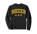 Soccer All Yellow Stars Text Sweatshirt - Minimalist Print Unisex