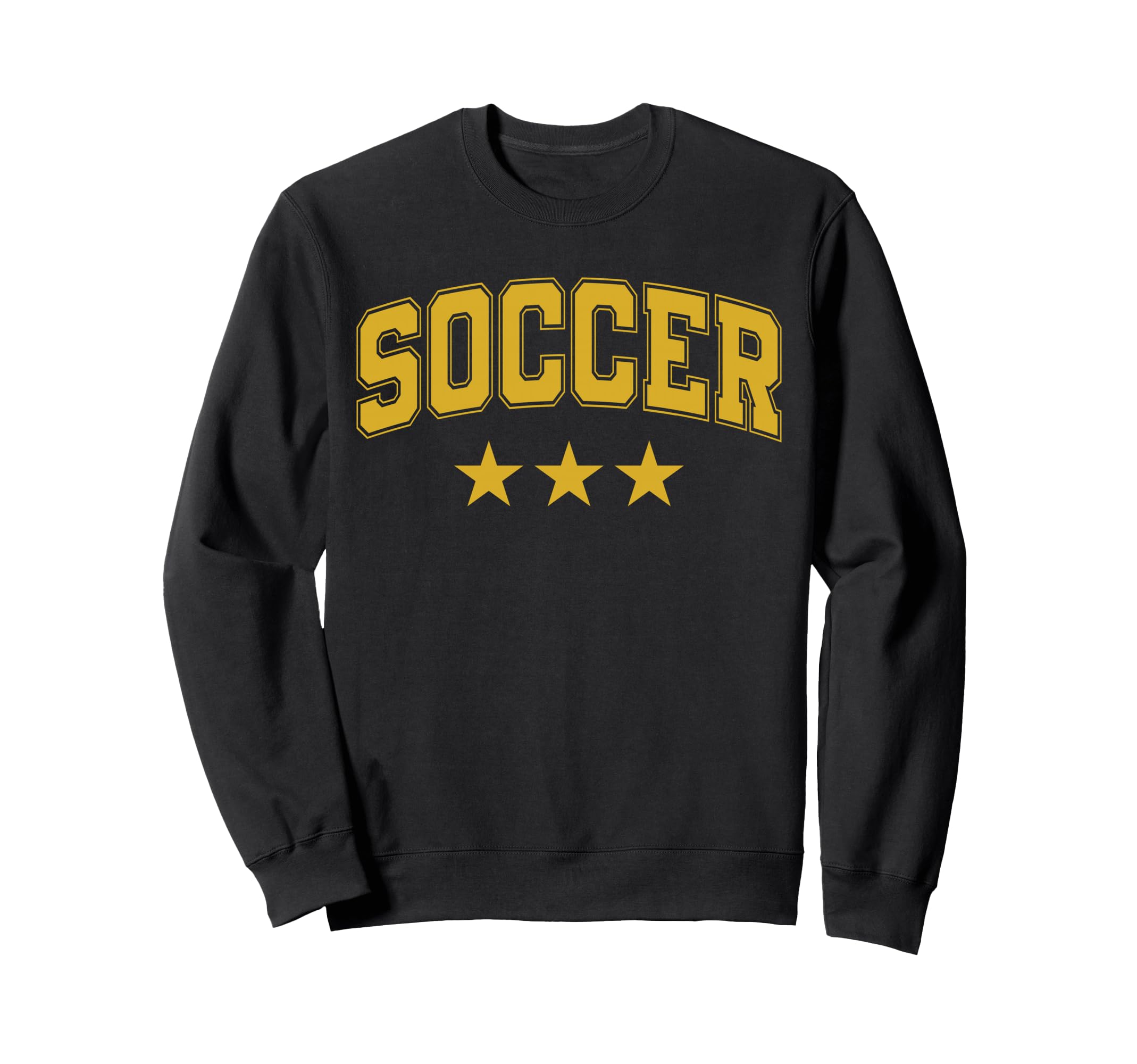 Soccer All Yellow Stars Text Sweatshirt - Minimalist Print Unisex
