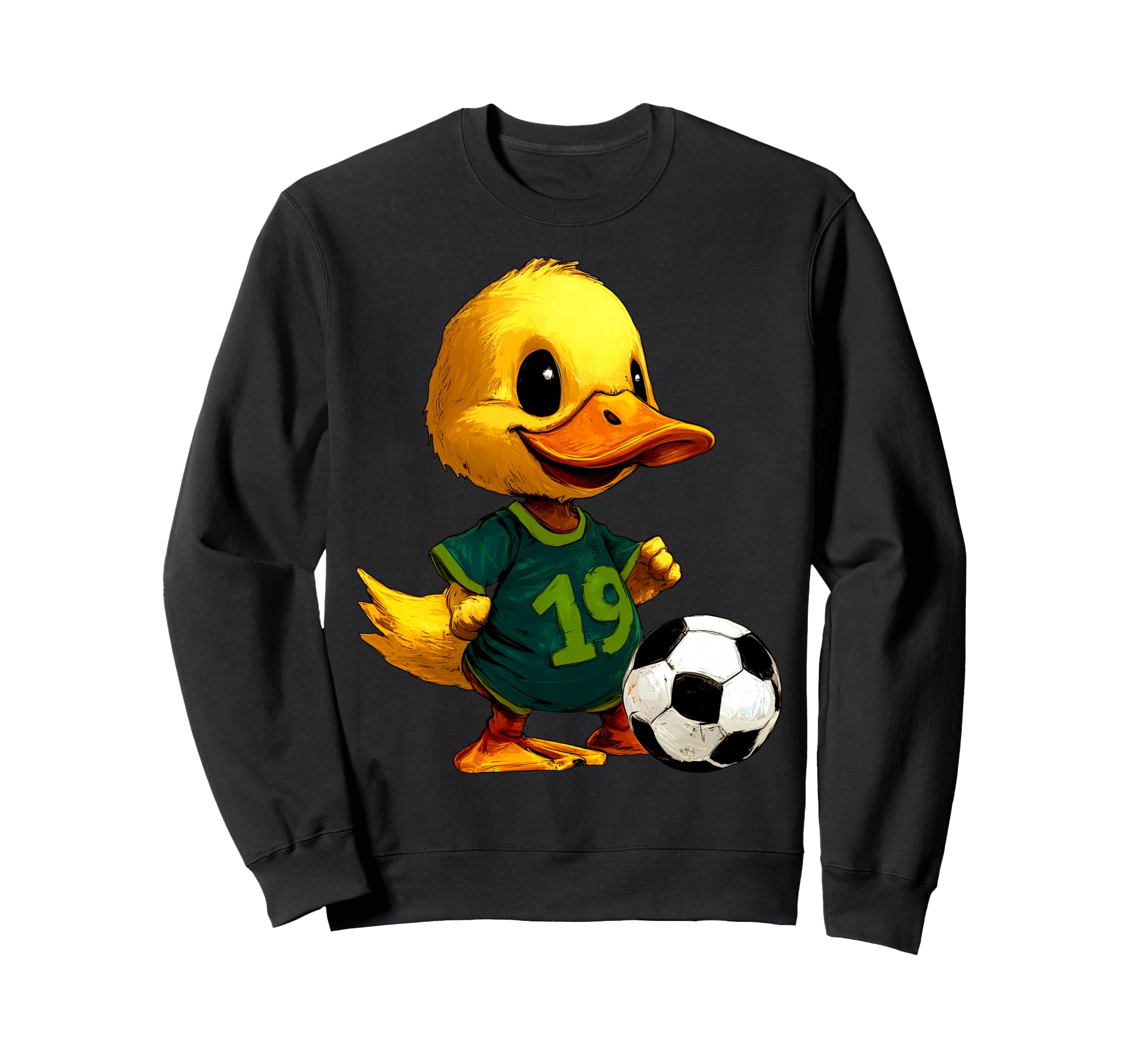 Duckling Footballer Sweatshirt - Graphic Print for Adults
