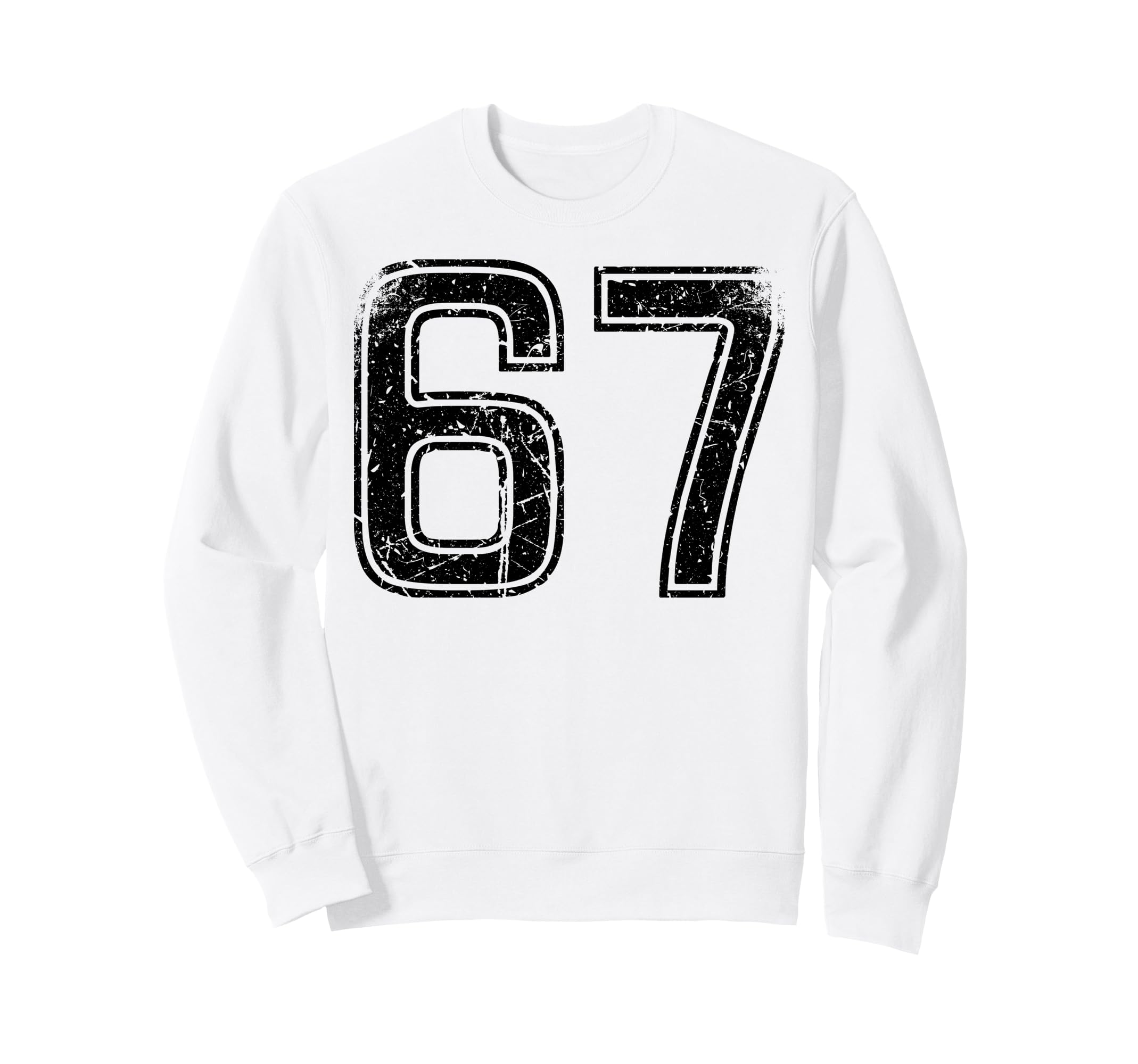 Black Sports Team Number 67 Sweatshirt - Graphic Print Unisex