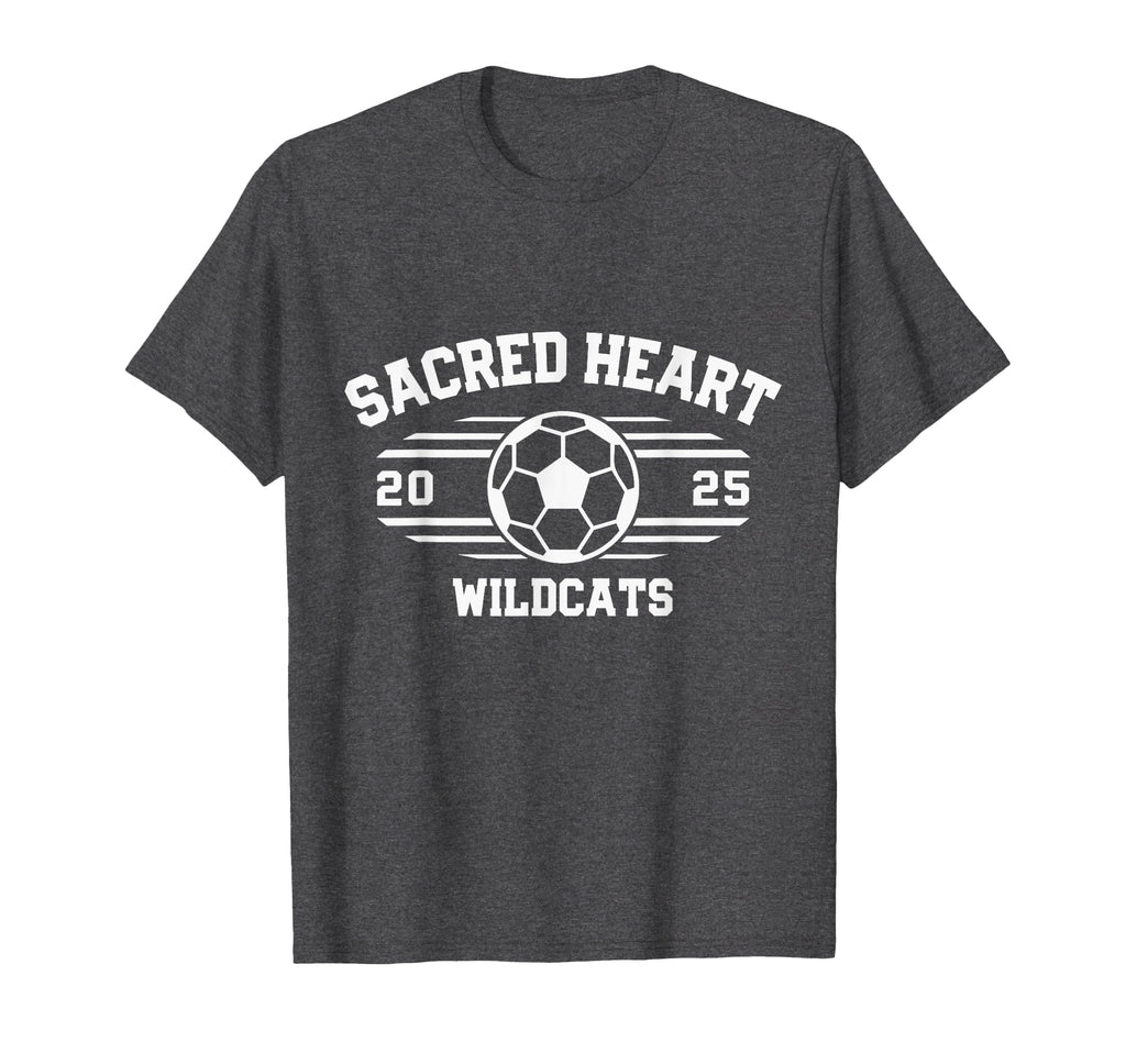 Sacred Heart Wildcats Soccer Ball T-Shirt - Minimalist Print for Adults