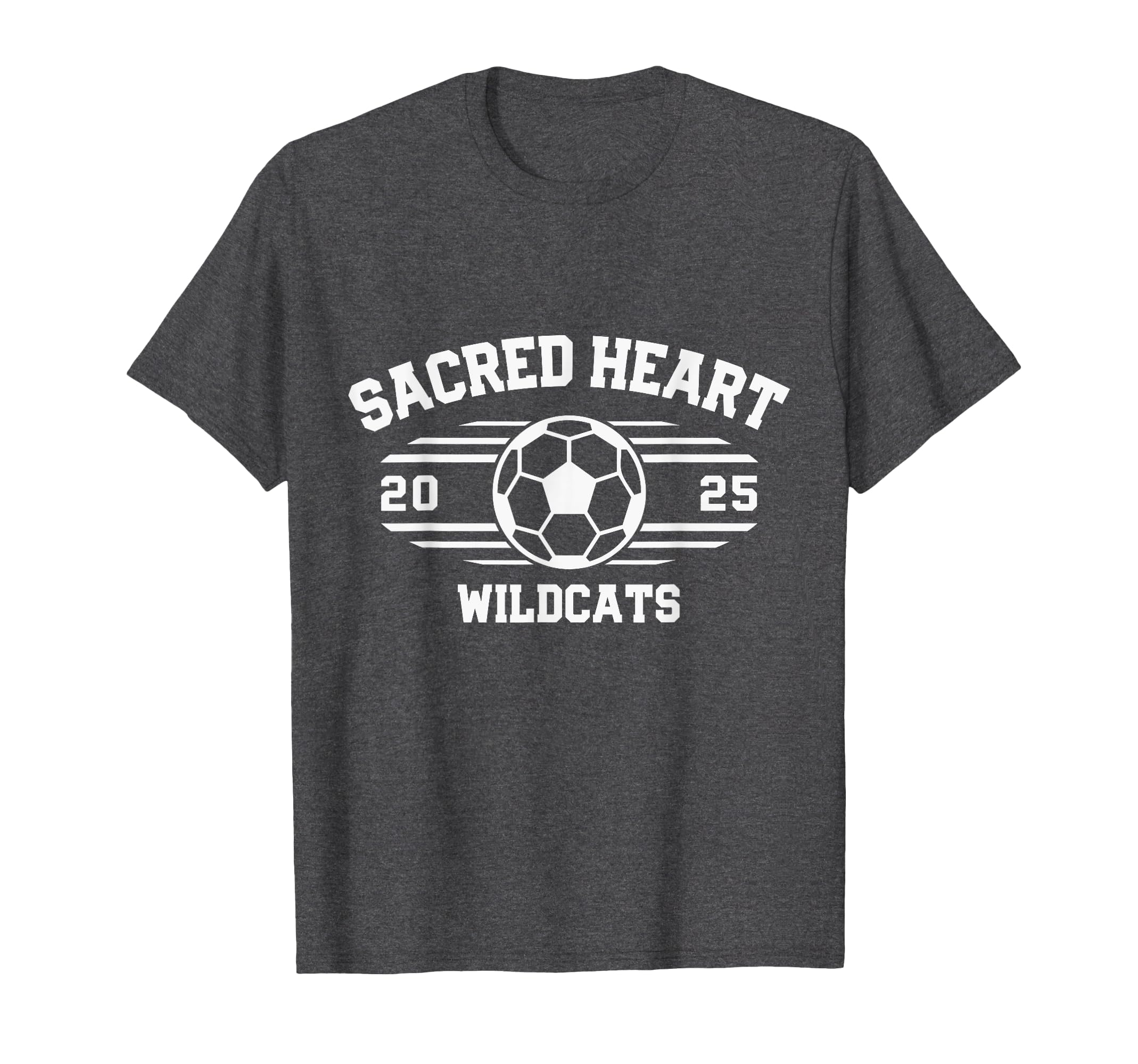 Sacred Heart Wildcats Soccer Ball T-Shirt - Minimalist Print for Adults