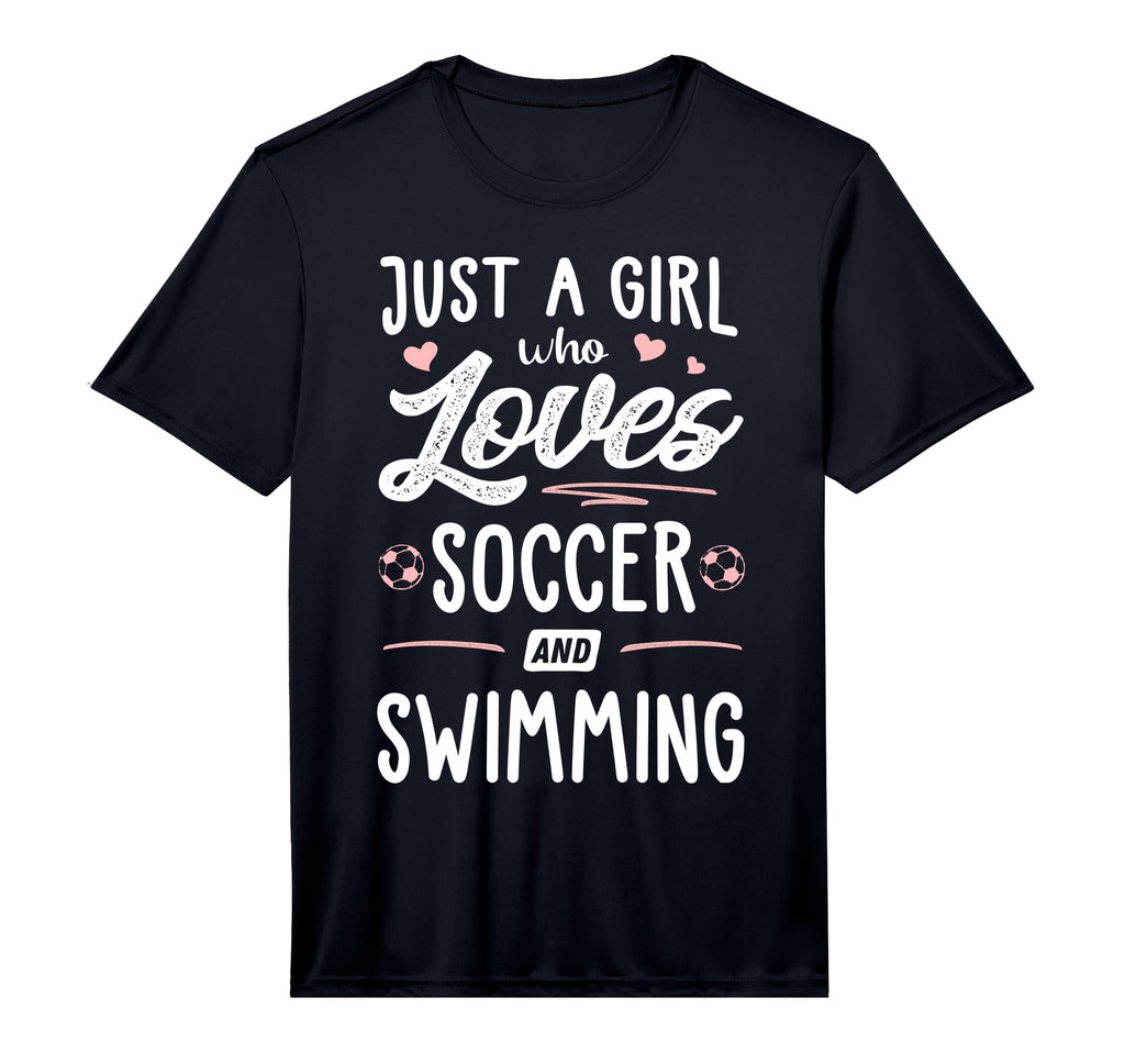 Just Who Loves Soccer And Swimming Gift T-Shirt - Custom Art Print Unisex