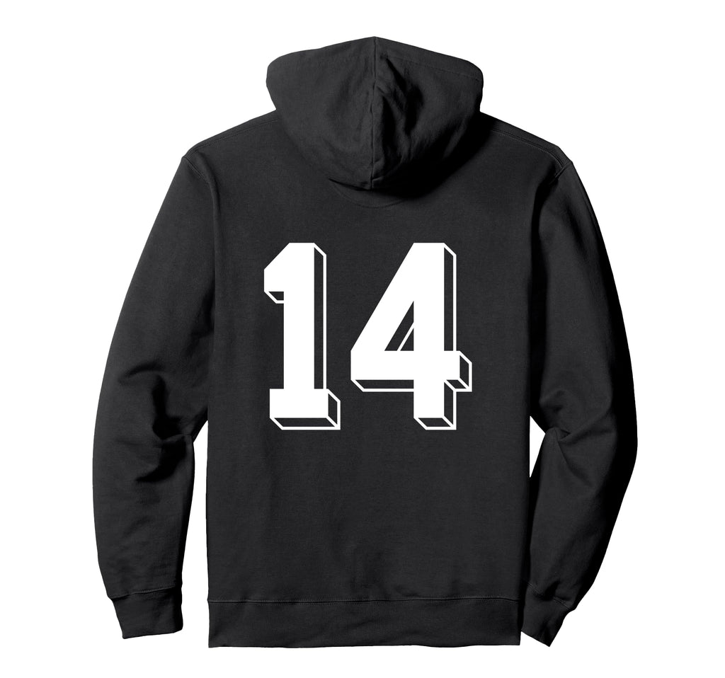 Number 14 Backside 80S 90S Team Jersey Hoodie - Streetwear Style Unisex