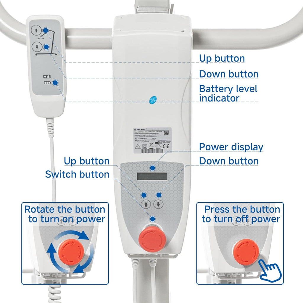 Electric Patient Lift, High-Capacity Rechargeable Battery, Home Premium Folding Electric Patient Lift