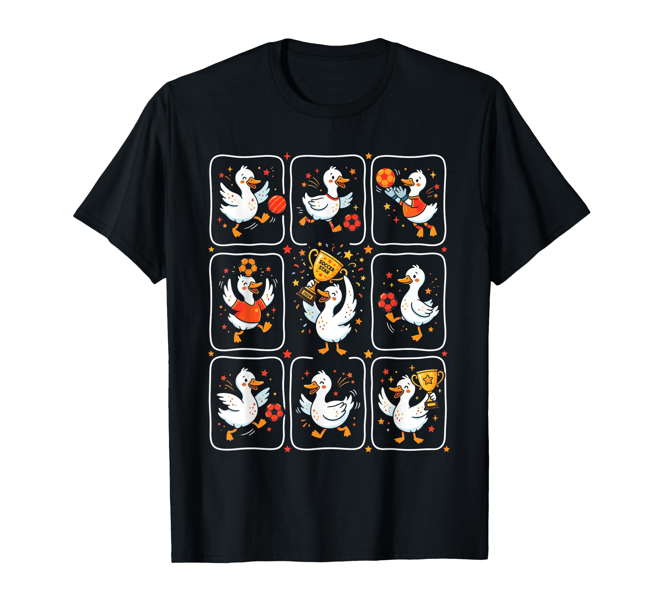 Soccer Geese Goose Duck Football T-Shirt - Trendy Graphic for Adults