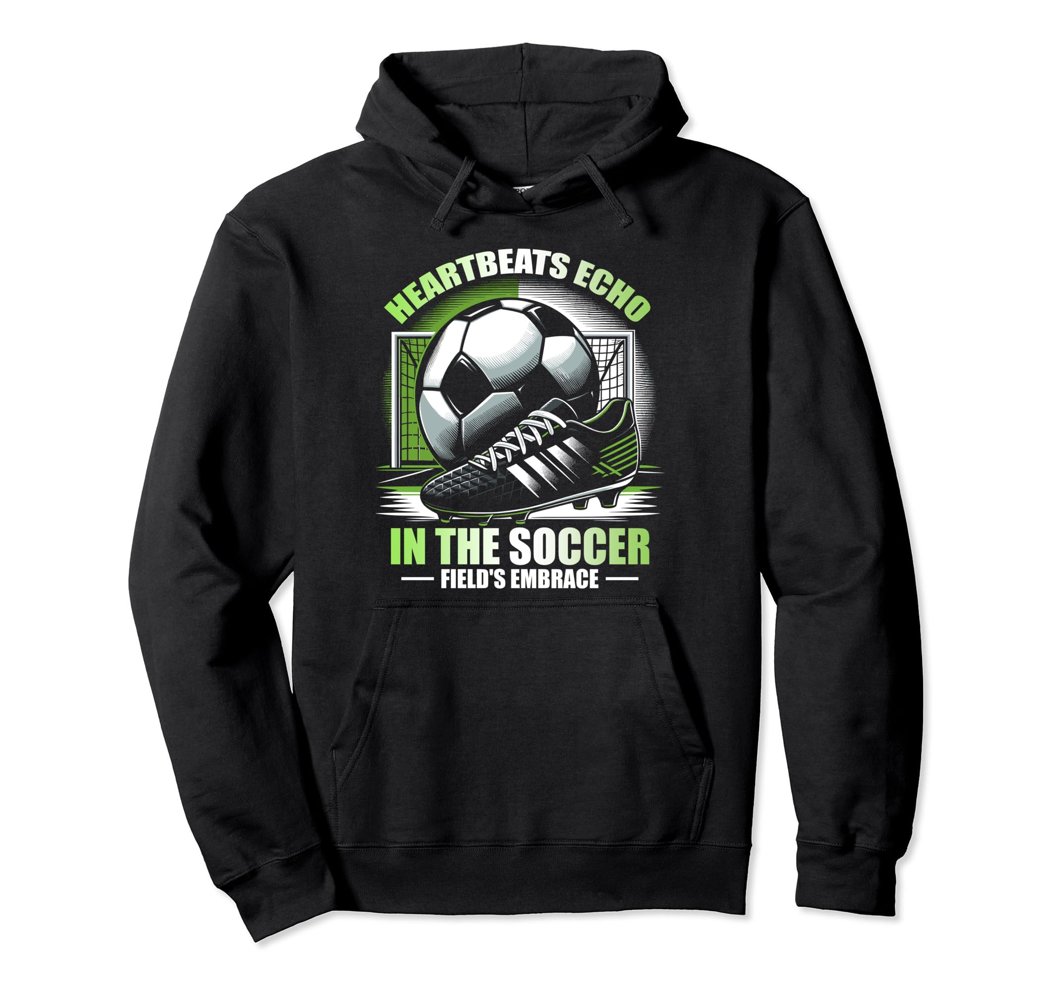 Heartbeats Echo Soccer Fields Embrace Hoodie - Custom Art Print Men Women