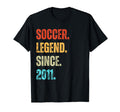 Soccer Legend Since 2011 Birthday T-Shirt - Aesthetic Graphic Unisex