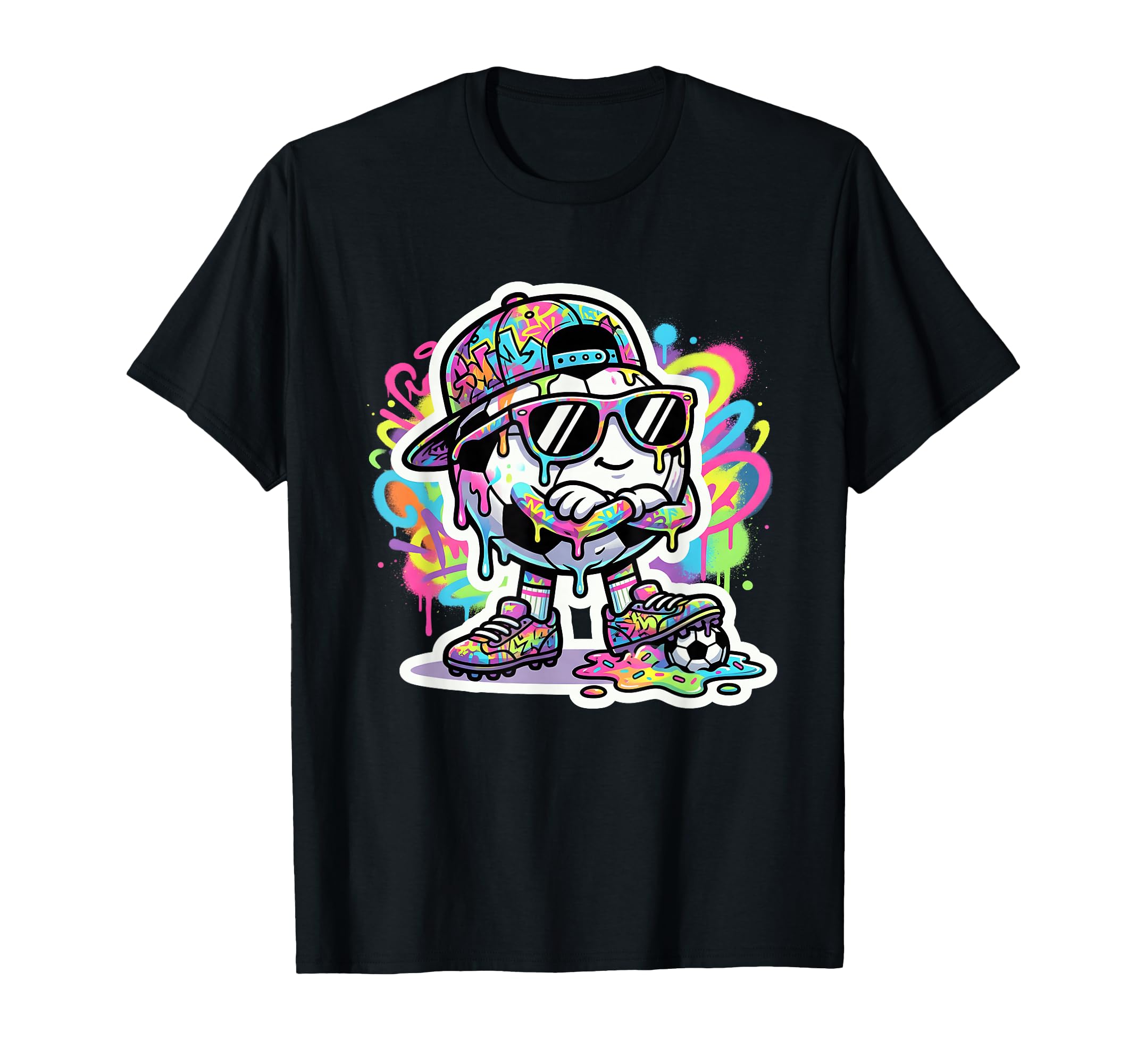 Soccer Ice Cream Drip Soccer Stuff T-Shirt - Minimalist Print for Adults
