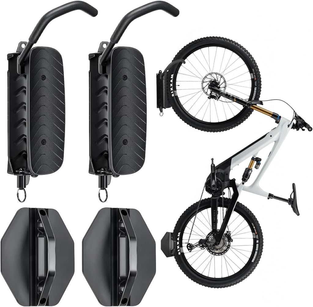 Bike Rack Garage, Bike Wall Mount – 2 Pack Bike Rack for Garage & Indoor Storage, Heavy Duty Vertical Bike Hanger Holds Up to 66 lbs, Space-Saving Bike Wall Rack for Home, Apartment, or Shed