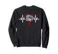Heartbeat Soccer Football Player Sweatshirt - Trendy Graphic for Adults