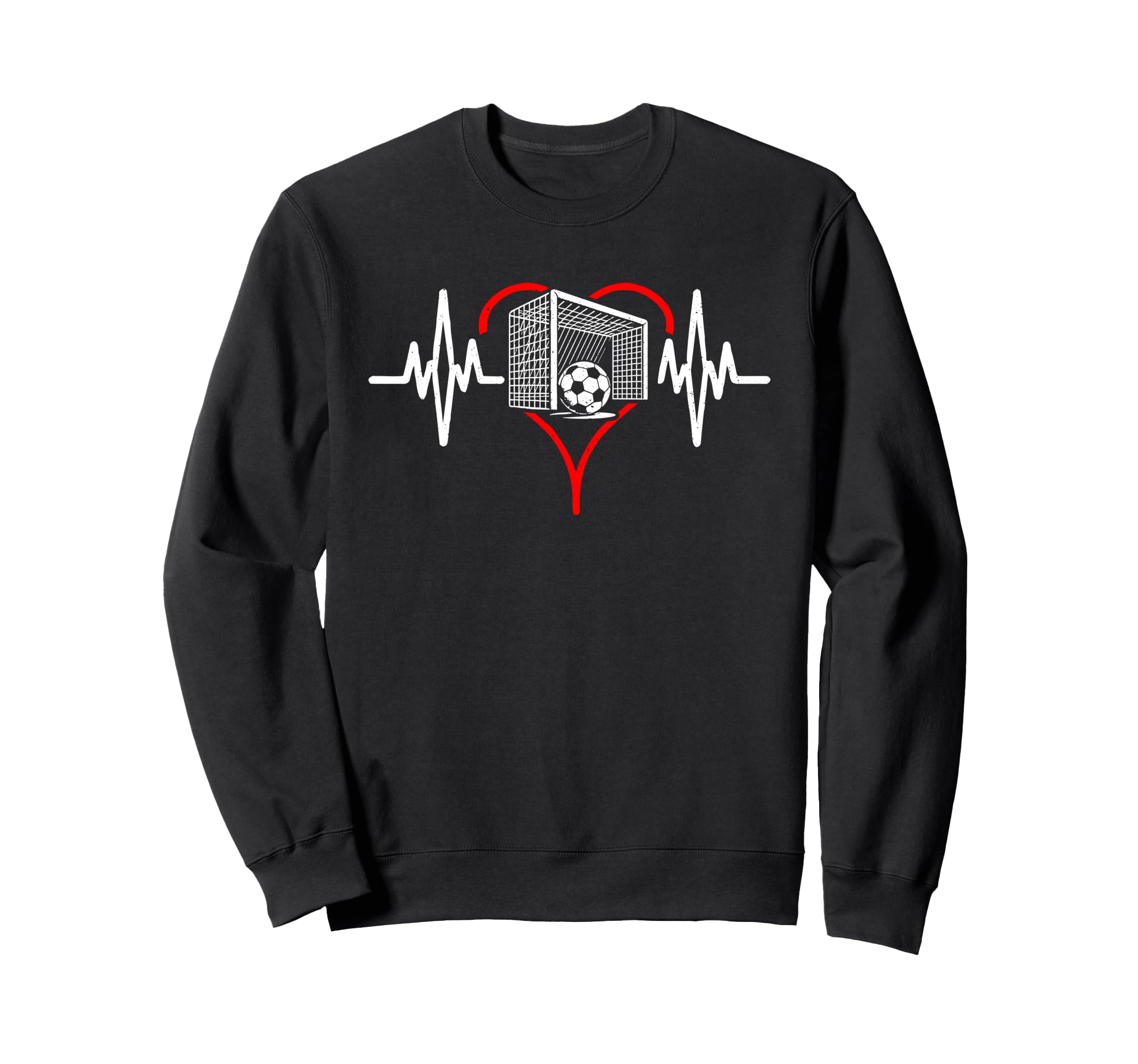 Heartbeat Soccer Football Player Sweatshirt - Trendy Graphic for Adults