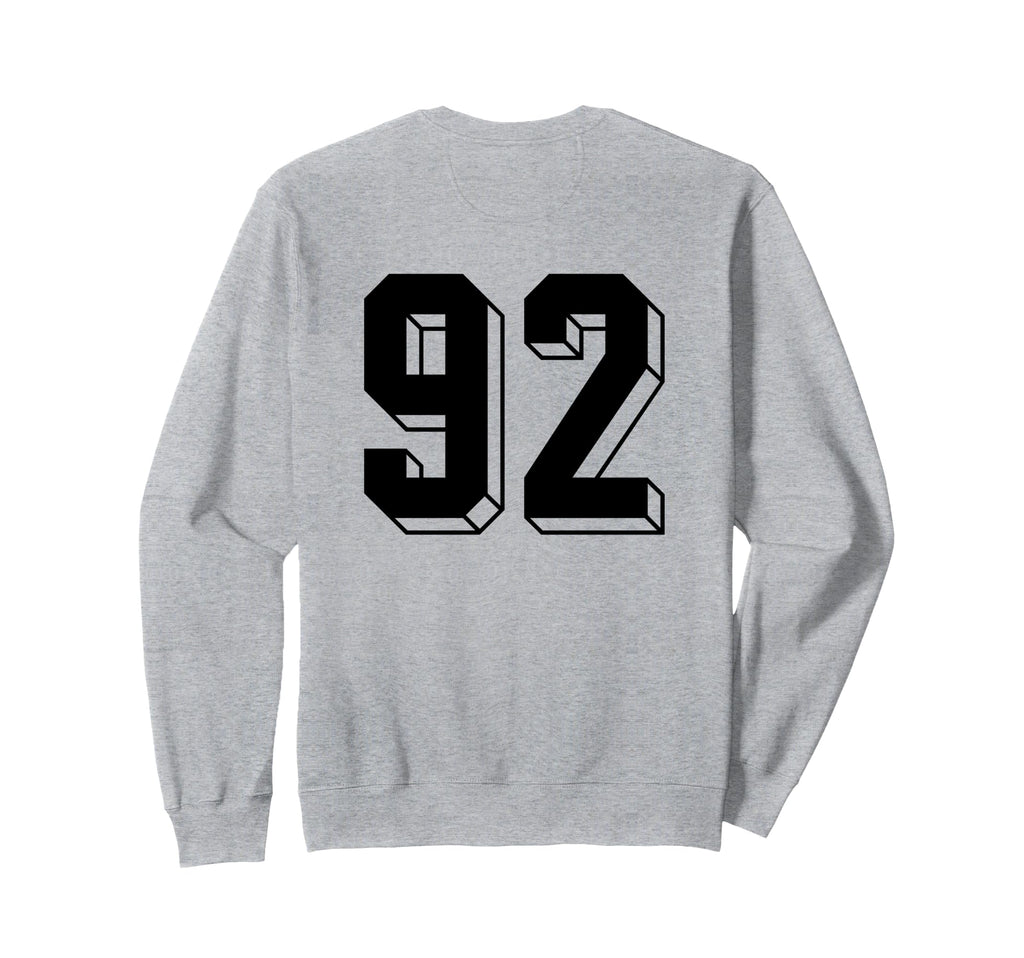 Number 92 Backside 80S 90S Team Sweatshirt - Streetwear Style for Adults