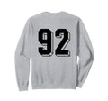 Number 92 Backside 80S 90S Team Sweatshirt - Streetwear Style for Adults