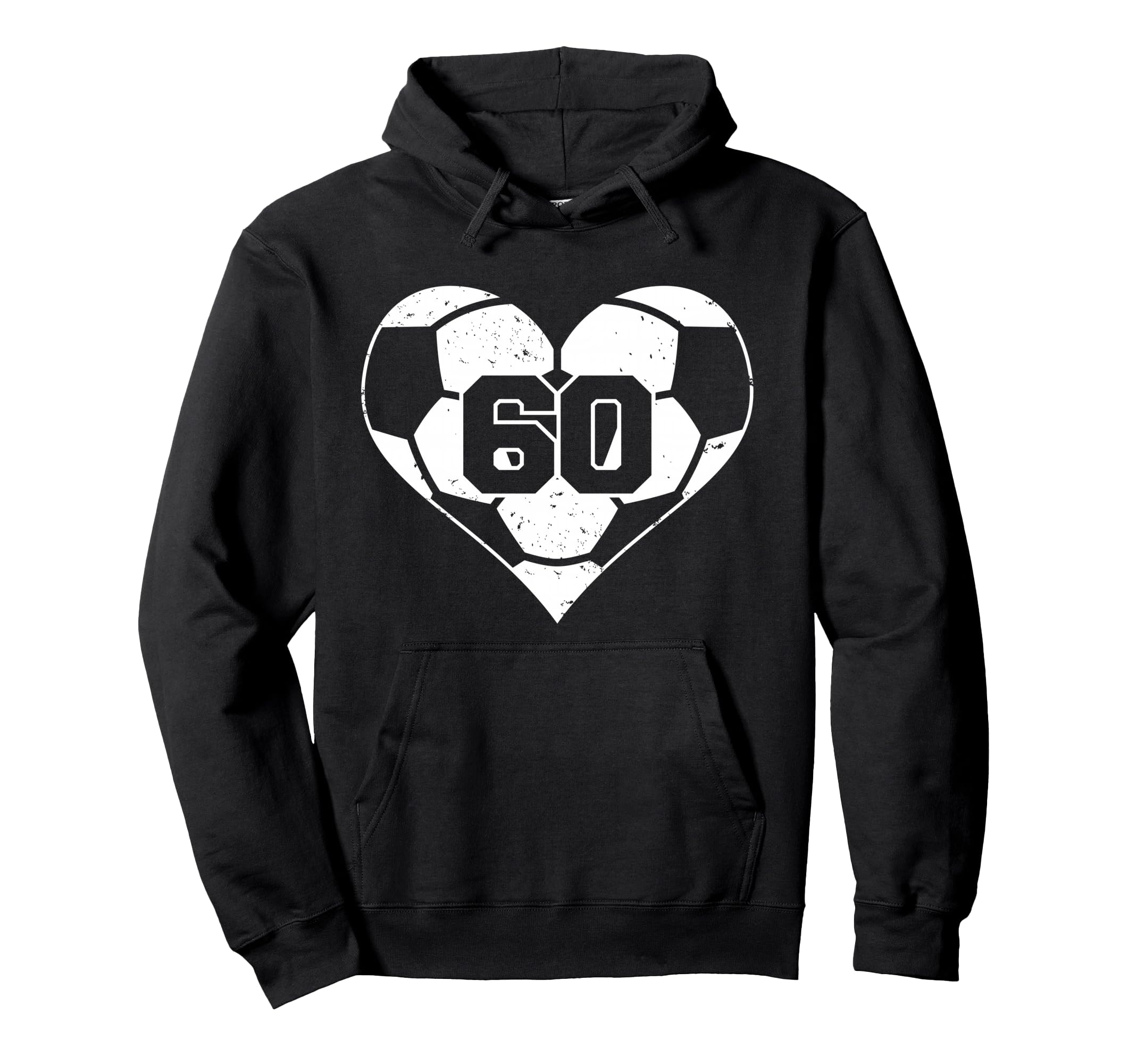 Soccer Heart Number 60 Jersey Sports Fan Hoodie - Trendy Graphic Men Women