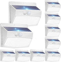 Solar Lights Outdoor Motion Sensor [138 LED/10 Packs] Solar Security Lights with 3 Lighting Modes Solar Wall Lights Waterproof Solar Powered Lights for Garden Fence Yard Deck, White