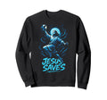 Jesus Saves Soccer Christian Sweatshirt - Fun Novelty Design for Adults