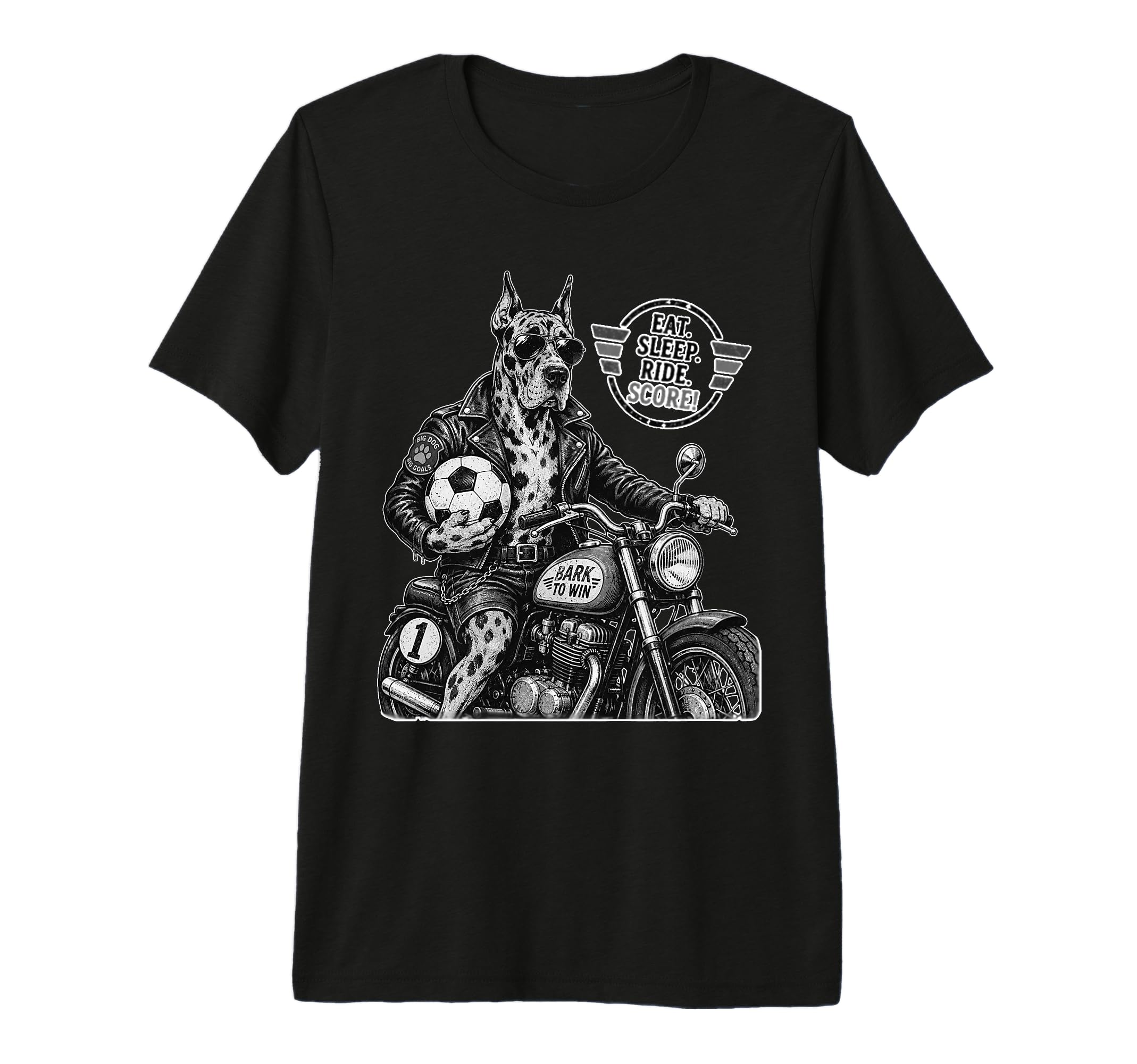Gordon Setter Motorbike Love Footbal Soccer T-Shirt - Graphic Print Unisex