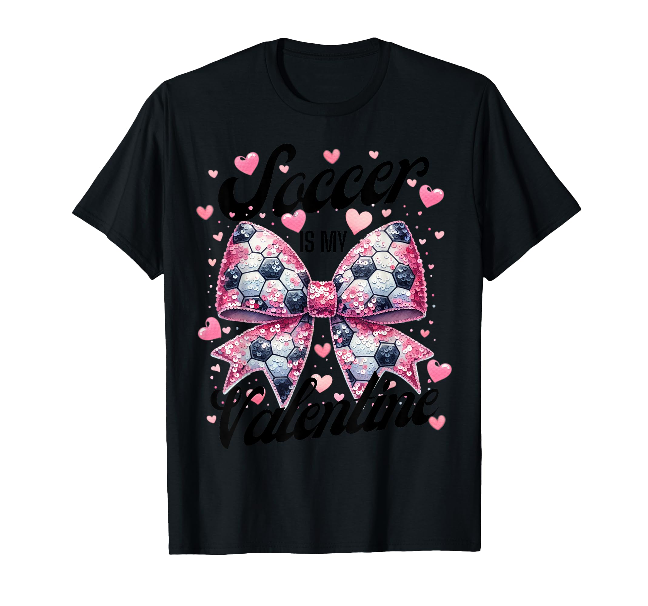 Soccer Is My Valentine Coquette T-Shirt - Fun Novelty Design for Adults