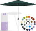 Midtown Umbrellas 10-Year-No-Fade - 8 Ft - UV Proof Forest Green Polyester Fabric - Umbrella Outdoor Patio, Auto-Tilt Aluminum Frame Patio Umbrella for Garden, Pool & Deck - Black Pole