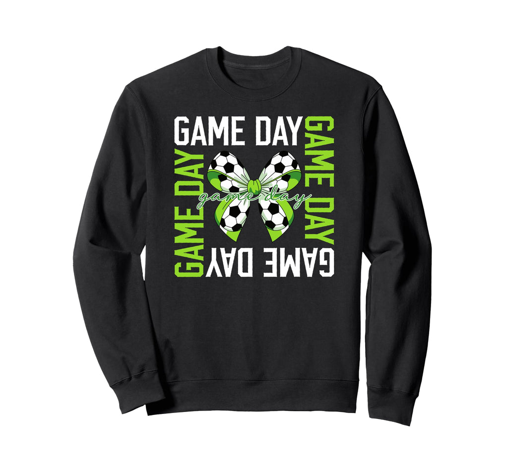 Game Day Soccer Bow Soccer Game Day Sweatshirt - Minimalist Print Men Women