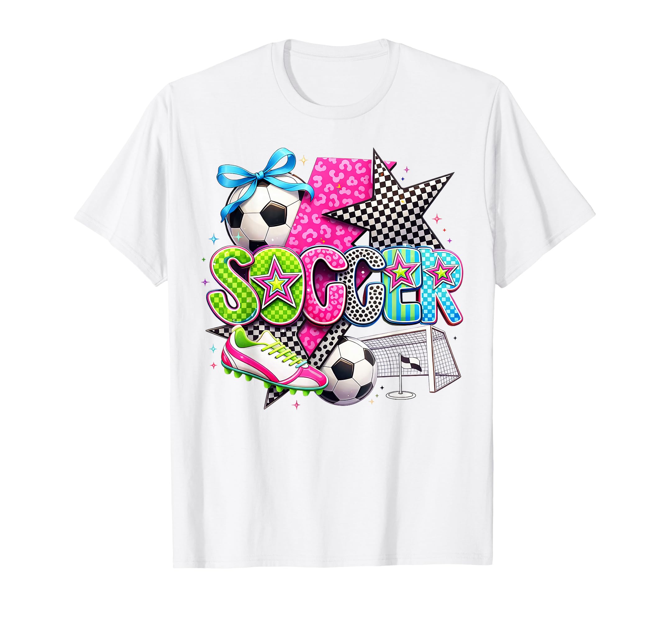Colorful Soccer Player Sporty Pop Art T-Shirt - Novelty Apparel Unisex