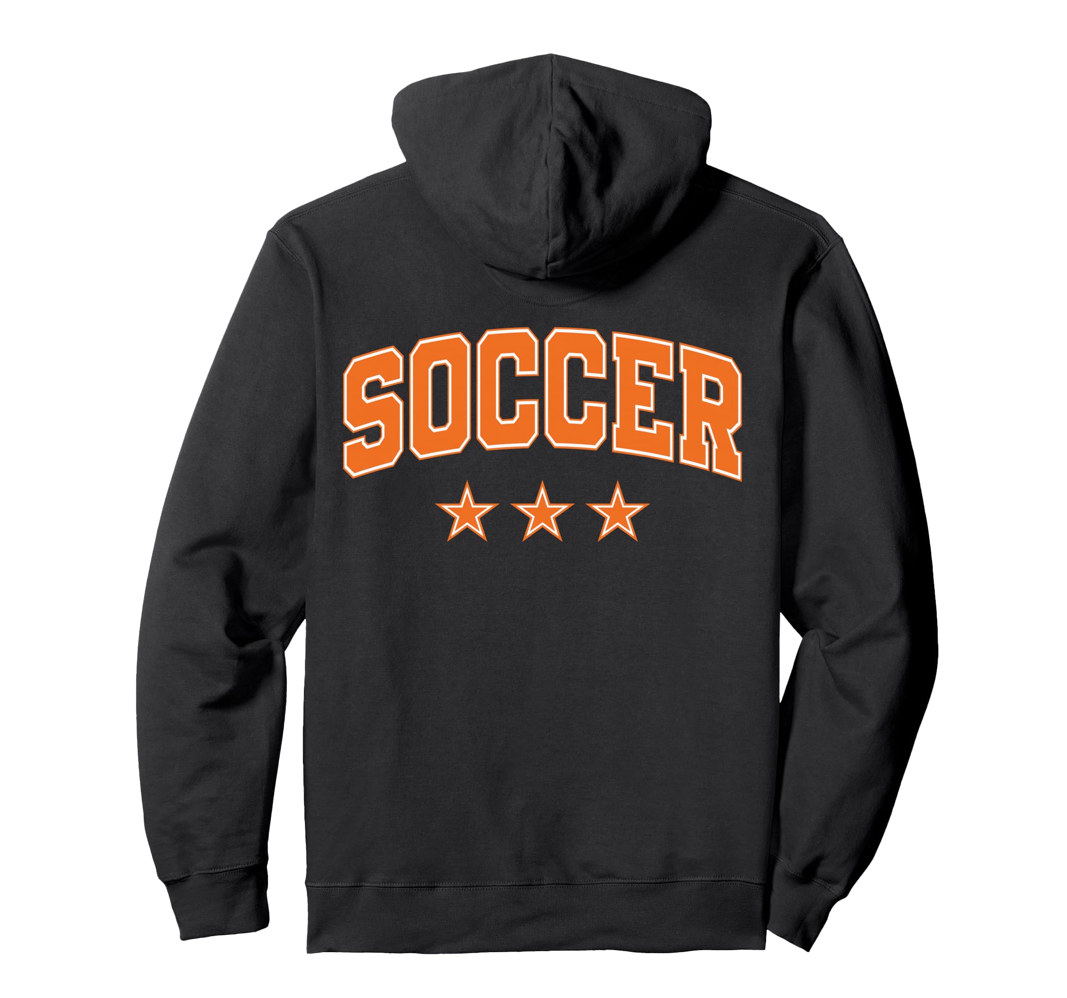 Soccer All Orange Stars Text Hoodie - Trendy Graphic Unisex