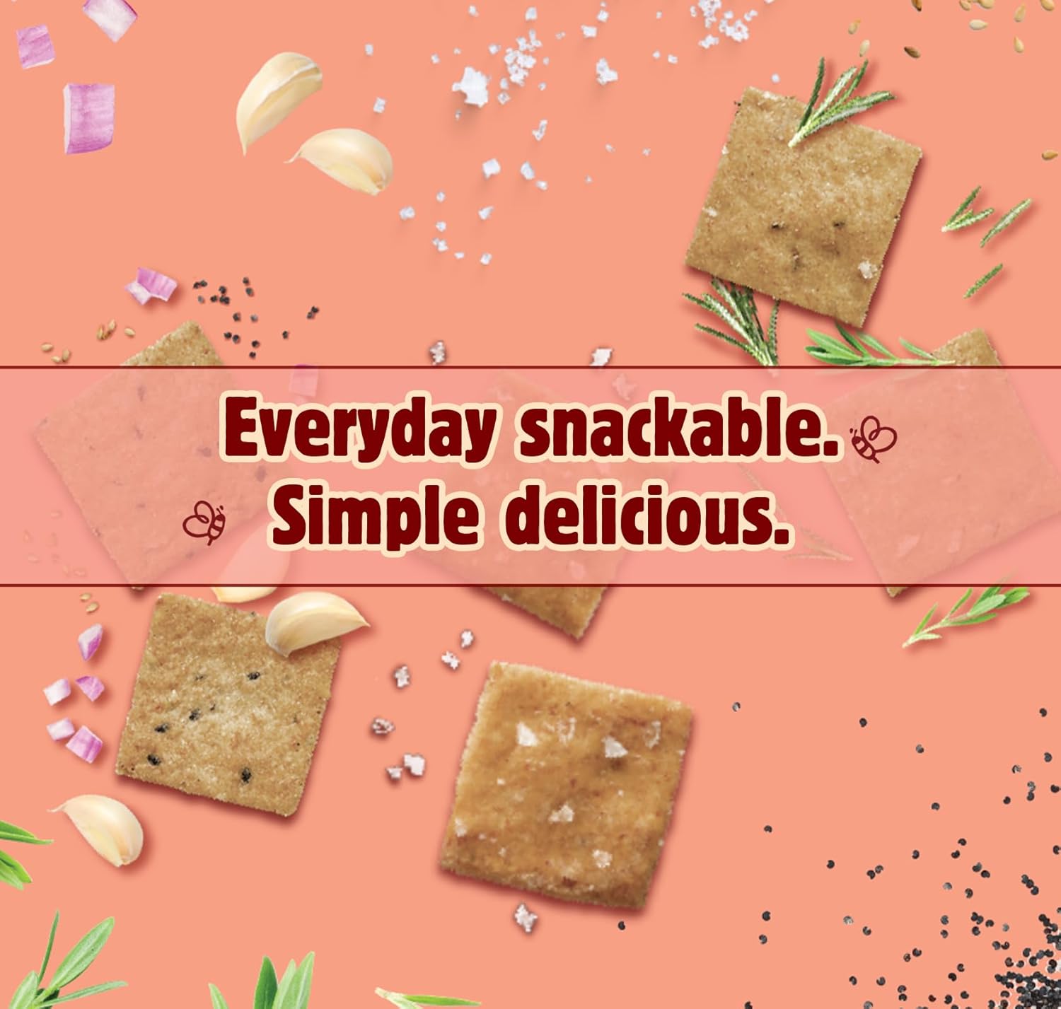 Better With Buckwheat - Rosemary Herb Crackers, 4.25 oz (Pack of 6) - Gluten-Free Snacks