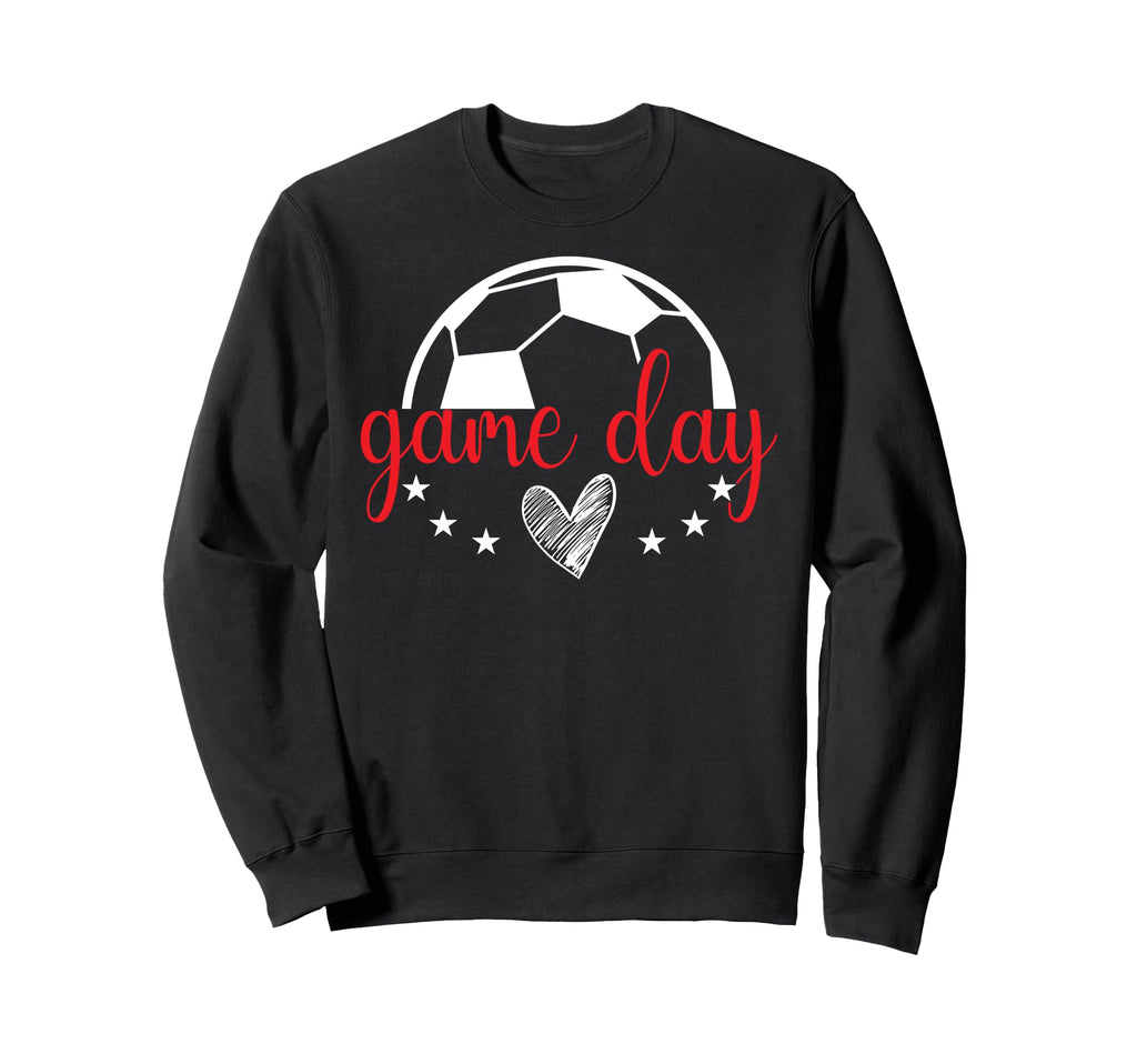 Game Day Soccer Heart Soccer Game Day Sweatshirt - Graphic Print Unisex