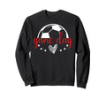 Game Day Soccer Heart Soccer Game Day Sweatshirt - Graphic Print Unisex