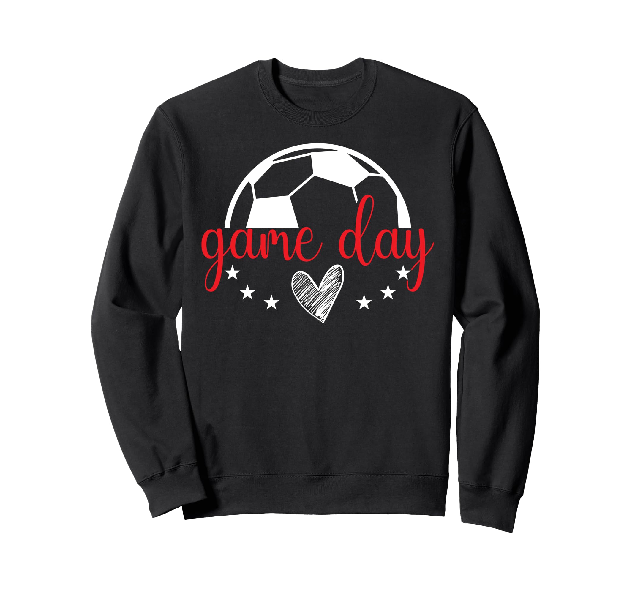 Game Day Soccer Heart Soccer Game Day Sweatshirt - Graphic Print Unisex