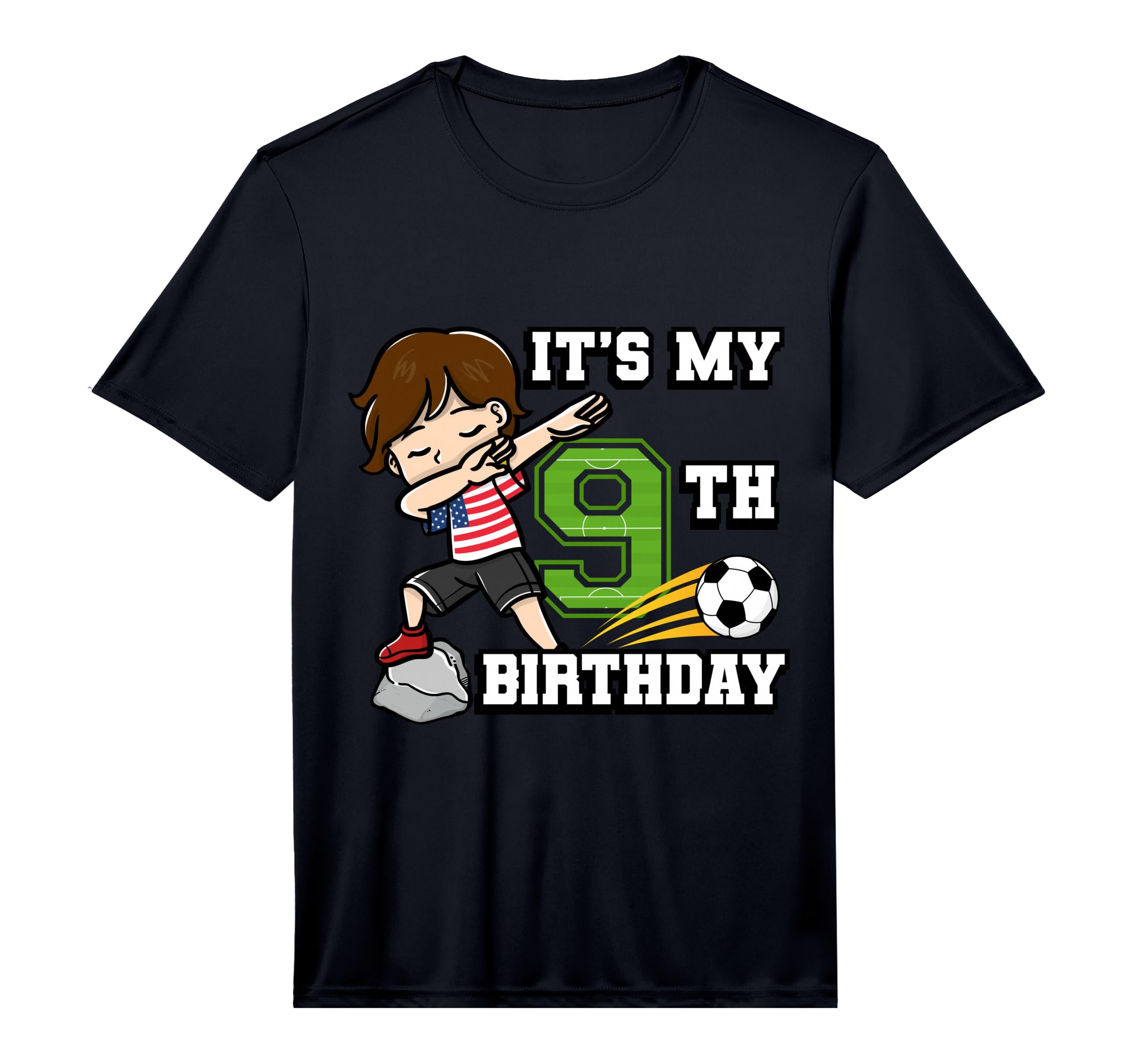 Soccer Its My 9Th Birthday American T-Shirt - Novelty Apparel Men Women