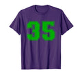 Number 35 Green Sports Team Varsity T-Shirt - Aesthetic Graphic Men Women
